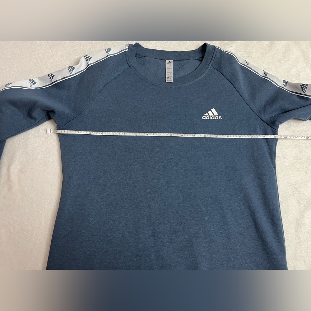 Adidas Women's Tiro Tape Crewneck Sweatshirt. Womens small Blue logo long sleeve - Picture 2 of 10